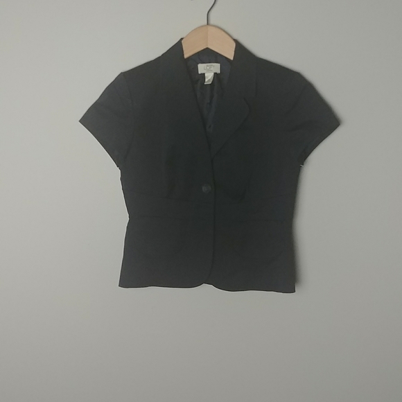 Loft Button Down Navy Blue Lined Short Sleeve Jacket. - Picture 2 of 9